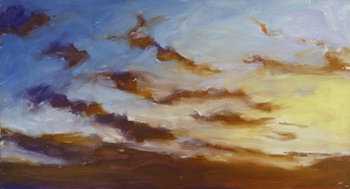 Sunset painting.A simple strategy to uncover the nuance in the romance