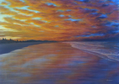 Sunset painting.A simple strategy to uncover the nuance in the romance